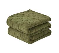 Good Nite Throw Blanket Sofa Throw Fleece Blanket Cosy Warm Large Bed Throw for Sofa Couch Bed and Car Double Green 150x200 cm