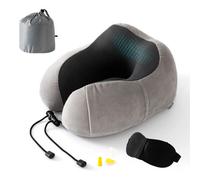 Good Nite U Shaped Memory Foam Travel Neck Pillow, Ergonomic Neck Support, Compact Portable With Washable Cover
