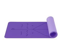 Good Nite Yoga Mat 6 mm TPE Alignment Lines Non-Slip Exercise Gymnastics Pilates Fitness Sports Mat with Carry Strap 183 x 61 x 0.6 cm Dark Purple/Light Purple