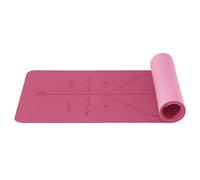Good Nite Yoga Mat 6 mm TPE Alignment Lines Non-Slip Exercise Gymnastics Pilates Fitness Sports Mat with Carry Strap 183 x 61 x 0.6 cm Pink/Plum