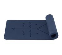 Good Nite Yoga Mat 6 mm TPE Alignment Lines Non-Slip Exercise Gymnastics Pilates Fitness Sports Mat with Carry Strap 183 x 61 x 0.6 cm Navy