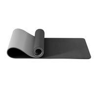 Good Nite Yoga Mat Exercise Mats Workout Pilates Fitness Mat for Women Men Non-Slip Thick 10mm High Density Gymnastics Mats with Carry Strap Tpe 183 x 61 x 1cm (Black/Grey)