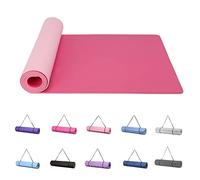 Good Nite Yoga Mat Exercise Mats Workout Pilates Fitness Mat for Women Men Non-Slip Thick 6mm High Density Gymnastics Mats with Carry Strap Tpe 183 x 61 x 0.6cm (Pink/Red Plum)