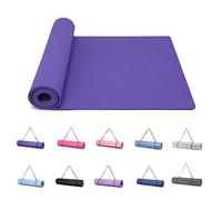 Good Nite Yoga Mat Exercise Mats Workout Pilates Fitness Mat for Women Men Non-Slip Thick 6mm High Density Gymnastics Mats with Carry Strap Tpe 183 x 61 x 0.6cm (Edo Purple)