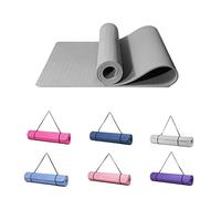 Good Nite Yoga Mat TPE Non-Slip Exercise Fitness Pilates Gymnastics Training Sport Mat Turn Mats Floor Gym with Carry Strap 183 x 61 x 0.6 cm(Grey, 6 mm)
