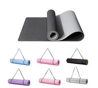 Good Nite Gymnastics Mat Yoga Mat Fitness Mat Non-Slip Training Mat Sports Turn Mats Pilates Mat Floor Gym Mat with Carry Strap 183 x 61 x 0.6 cm (Grey/Black)