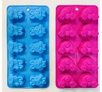 Good Old Values Easter Bunny Ice Cube Tray - 2 Pack Flexible Silicone Bunny Heads & Tails Rubber Tray for Jell-O, Chocolate, Ice Cubes & Soap Molds