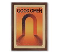 Good Omen Gateway Retro Framed Wall Art Print A1 (84.1×59.4cm) Walnut, Wall Decor for Living Room, Bedroom, Office & Home, Ready to Hang, Art Gift