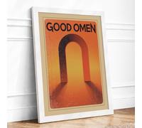 Good Omen Gateway Retro Framed Wall Art Print A1 (84.1×59.4cm) White, Wall Decor for Living Room, Bedroom, Office & Home, Ready to Hang, Art Gift