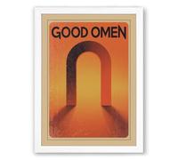 Good Omen Gateway Retro Framed Wall Art Print A3 (42×29.7cm) White, Wall Decor for Living Room, Bedroom, Office & Home, Ready to Hang, Art Gift