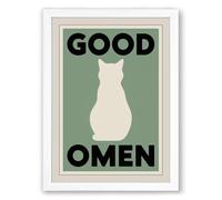 Good Omen Minimalist Framed Wall Art Print A3 (42×29.7cm) White, Wall Decor for Living Room, Bedroom, Office & Home, Ready to Hang, Art Gift