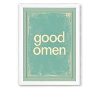 Good Omen Vintage Framed Wall Art Print A3 (42×29.7cm) White, Wall Decor for Living Room, Bedroom, Office & Home, Ready to Hang, Art Gift
