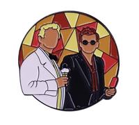 Good Omens Aziraphale Crowley Ice Cream Cone Red Ice Lolly Angel Demon Ineffable TV Show 1.2" Enamel Pin Badge, 3.05 cm, Enamel, enamel