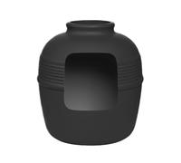 Good Pet Stuff Hidden Litter Box Planter, Decorative Cat Litter Enclosure with Carbon Filter, Upgraded Design, Easy to Clean, Replacement Kit, Original Round Style, Charcoal Black