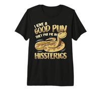 Good Pun Put Me in Hissterics Hognose Snake Puns Reptile Premium T-Shirt