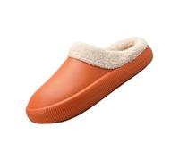 Good Sales Boxing Day Ladies Slippers Ultra-Lightweight Leather Slip on Slippers Wide Fit Orthotic Slippers Fuzzy Comfortable Faux Fur Lined Slipper Sliders Womens Size 7 Orange