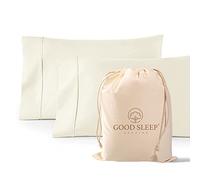 Good Sleep Bedding 1000 TC Egyptian Cotton Pillow Cases 2 Pack, Sateen Weave Standard Hotel Pillows Cases, Soft Ivory Pillowcases 2 Pack, Snug Fit Pillow Case
