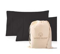 Good Sleep Bedding 1000 Thread Count 100% Egyptian Pillow Cases, Long-Staple 100% Cotton, Sateen Weave 2 Piece Queen/Standard Dark Grey