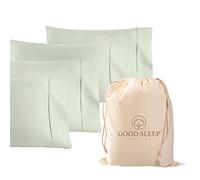 Good Sleep Bedding 1000 Thread Count 100% Egyptian Pillow Cases, Long-Staple 100% Cotton, Sateen Weave 4 Piece Queen/Standard Sage