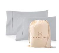 Good Sleep Bedding 1000 Thread Count 100% Egyptian Pillow Cases, Long-Staple 100% Cotton, Soft & Silky Sateen Weave 2 Piece King Light Gray