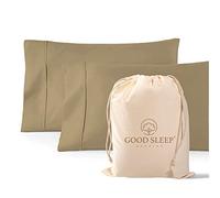 Good Sleep Bedding 1000 Thread Count 100% Egyptian Pillow Cases, Long-Staple 100% Cotton, Soft & Silky Sateen Weave 2 Piece King Taupe