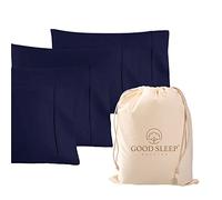 Good Sleep Bedding 1000 Thread Count 100% Egyptian Pillow Cases, Long-Staple 100% Cotton, Soft & Silky Sateen Weave 4 Piece King Navy Blue