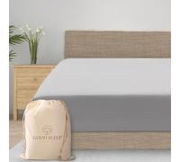 Good Sleep Bedding 800 Thread Count Twin XL Fitted Sheet with Elastic All Around Sateen Weave, Upto 18 inches Light Grey