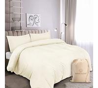 Good Sleep Bedding Super King Size Duvet Cover Sets, 100% Cotton 3 Pc Bedding Set, Zipper Closure Super King Size Bed Duvet Cover Set, Soft Super Kingsize Duvet Cover Sets, Ivory