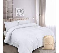Good Sleep Bedding Super King Size Duvet Cover Sets, 100% Cotton 3 Pc Bedding Set, Zipper Closure Super King Size Bed Duvet Cover Set, Soft Super Kingsize Duvet Cover Sets, White
