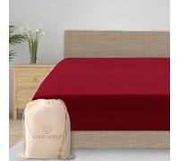 Good Sleep King Size Fitted Sheet - 800 Thread Count Egyptian Cotton, Snug Fit 16" Deep Pocket, Burgundy Red