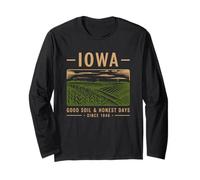 Good Soil & Honest Days Vintage Iowa Pride Design Long Sleeve T-Shirt