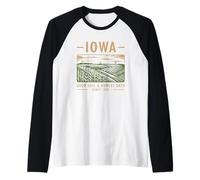 Good Soil & Honest Days Vintage Iowa Pride Design Raglan Baseball Tee