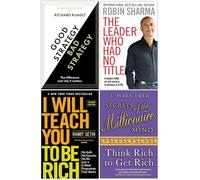 Good Strategy Bad Strategy, The Leader Who Had No Title, I Will Teach You To Be Rich, Secrets of the Millionaire Mind 4 Books Collection Set
