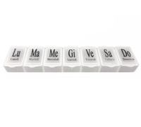 GOOD STUFF Weekly Pill Box - 7 Removable Compartments - Writing in Italian - 15 x 3.5 x 2 cm