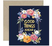 Good Things Ahead' Supportive Greeting Cards for Female Friends and Family - Positive Message For Her, Thinking of You, So Sorry, Good Luck Gifts for Women - Beautiful Floral Frame - Blank Inside