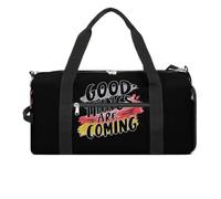 Good Things are Coming Duffle Travel Bag Sports Gym Carry on Bag Holdall with and Shoes Compartment