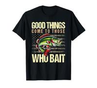Good Things Come To Those Who Bait Fisherman USA Flag Camo T-Shirt