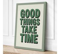 Good Things Take Time Canvas Wall Art Print 36x24 Inch