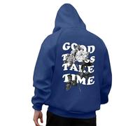 Good Things Take Time Hoodies for Men Y2K Graphic Letter Pullover | Mens Hooded Fleece Lined Fall Gothic with Hood Sweaters Workou Clothes Comfort Ladies Backwoods Trendy Funny Cool 2026 Cute