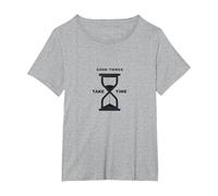 Good Things Take Time Hourglass Inspirational T-Shirt, Women's Plus, Heather Grey, 2X