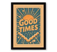 Good Times Radiant Retro Framed Wall Art Print A3 (42×29.7cm) Black, Wall Decor for Living Room, Bedroom, Office & Home, Ready to Hang, Art Gift