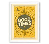 Good Times Rising Retro Framed Wall Art Print A2 (59.4×42cm) White, Wall Decor for Living Room, Bedroom, Office & Home, Ready to Hang, Art Gift