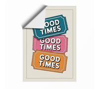 Good Times Tickets Retro Unframed Wall Art Print A2 (59.4×42cm), Wall Decor for Living Room, Bedroom, Office & Home, Art Gift
