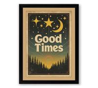Good Times Vintage Framed Wall Art Print A4 (29.7×21cm) Black, Wall Decor for Living Room, Bedroom, Office & Home, Ready to Hang, Art Gift