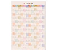 Good Tuesday - 2025-2026 Academic Wall Planner - Portrait Layout, Pastel Colours - Week Numbers & Moon Phases - Non-Toxic Vegetable Ink, 100% Recycled Matte Paper, UK Made