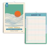 Good Tuesday - 2025-2026 - Large A3 Family Wall Calendar | Full Academic Year - Ring-bound with Hanger | 100% Recycled and Bleed Proof Paper | Tidal Wave Design