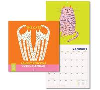Good Tuesday - 2025 Hanging Wall Calender, Week Starts Monday - Whimsical Cat Designs by Ashley Pervical - 150gsm, Matte Bleed Proof Paper - UK Made, Large Square 12" x 12"