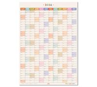 Good Tuesday - 2026 Wall Planner - Portrait Layout, Pastel Colours - Your Year in Pastels - Week Numbers & Moon Phases - Non-Toxic Vegetable Ink, 100% Recycled Matte Paper, UK Made