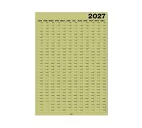 Good Tuesday - 2027 Matcha Wall Planner, Large Portrait Year Planner, Green 2027 Calendar, Week Numbers, Moon Phases, Recycled Paper, Made in the UK, 49 x 70 cms