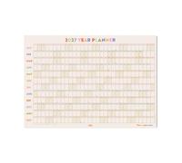 Good Tuesday - 2027 Year Wall Planner, Your Year in Pastels Planner - Landscape Layout - with Week Numbers & Moon Phases - Non-toxic Vegetable Ink, 150gsm Bleed-proof Paper, UK Made, 49 x 70 cms